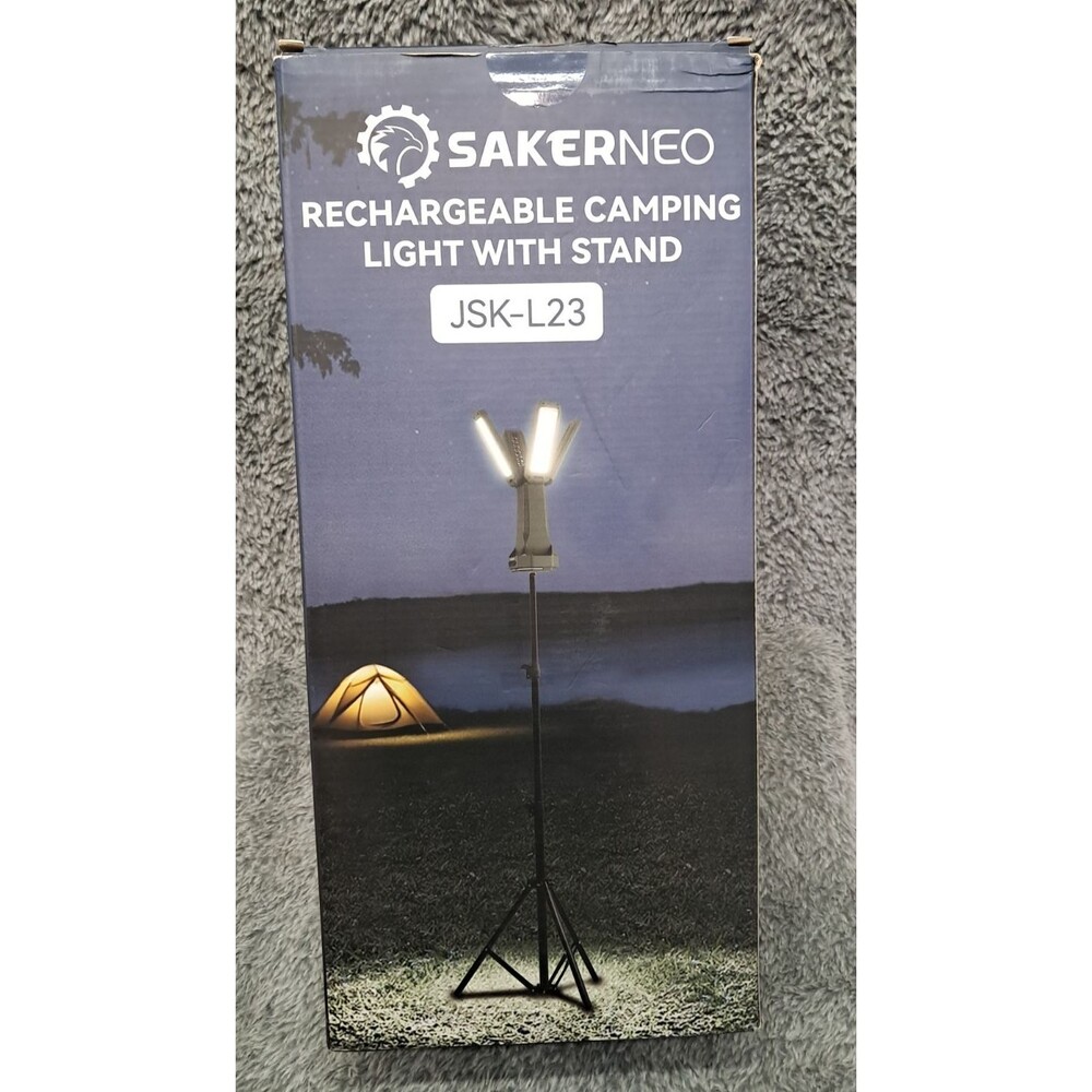 Rechargeable Camping Light with Stand Cordless Work Light with Heads Power Bank - Picture 12 of 16
